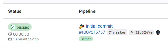 GitLab pipelines screenshot