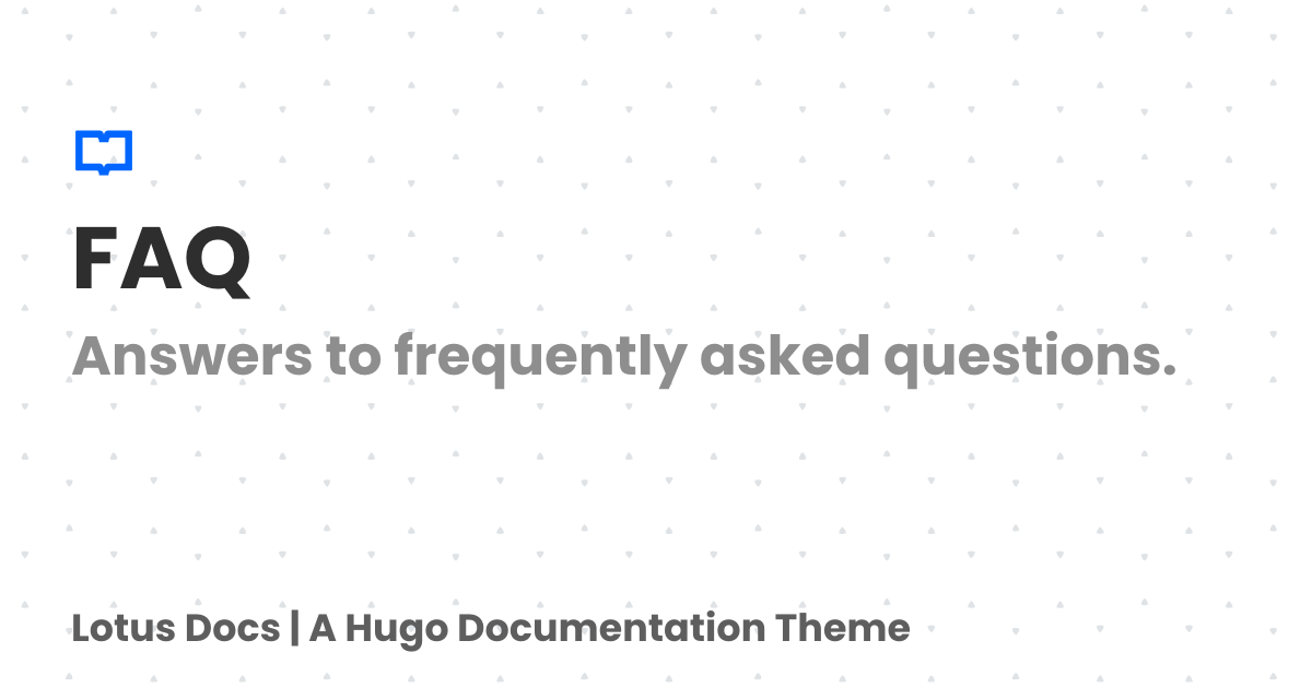 FAQ | Lotus Docs