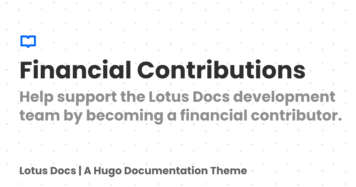 Financial Contributions | Lotus Docs